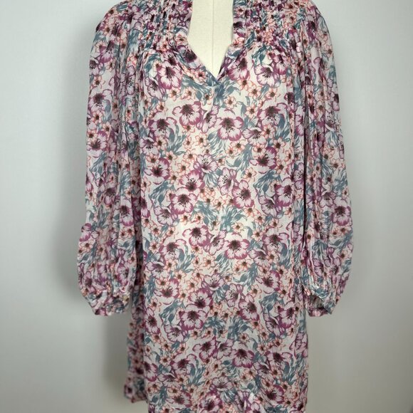 Isabel Marant Etoile Mid-Length Floral V-Neck Dress Size FR 36 - Picture 9 of 11